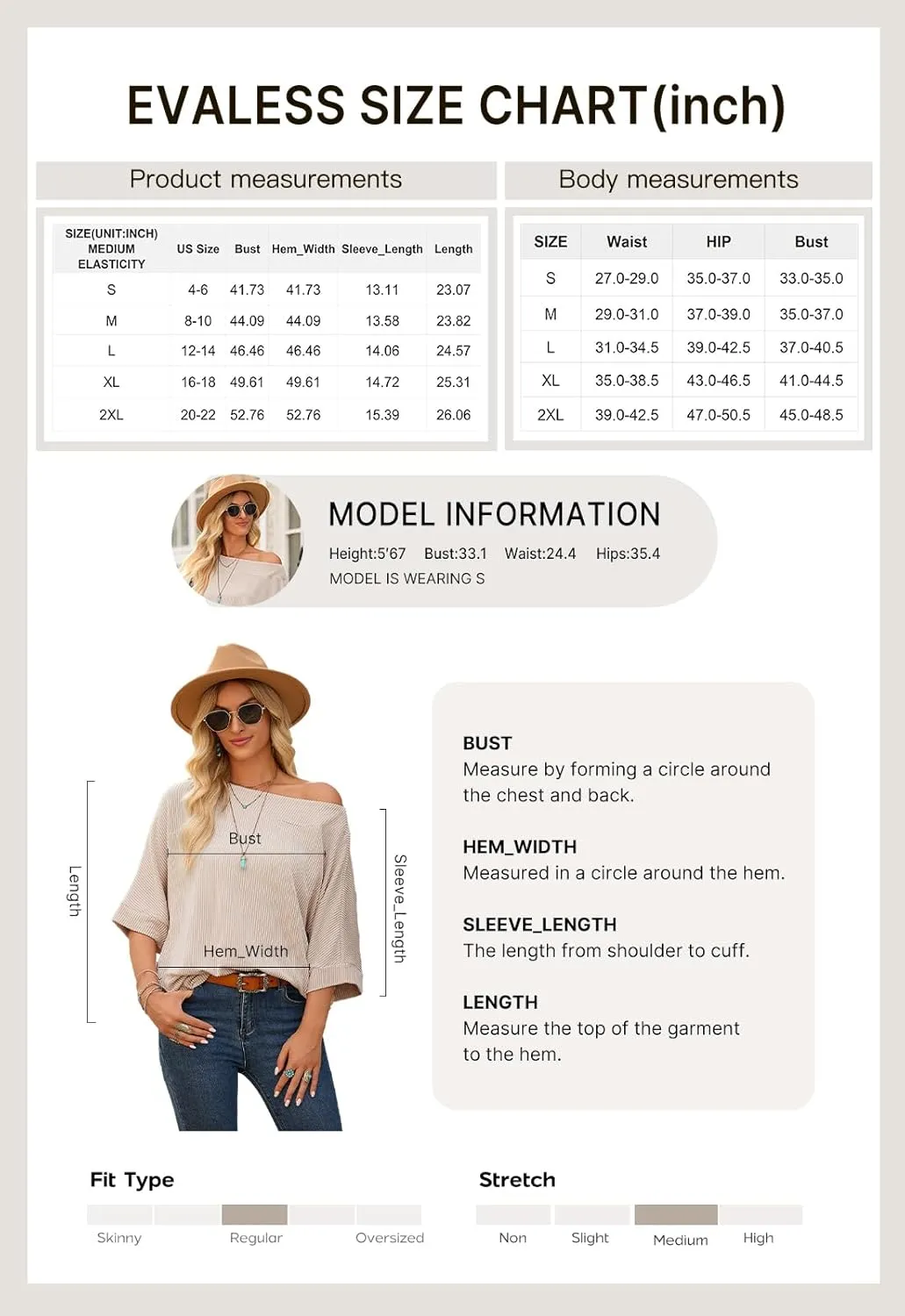 EVALESS Sexy Off The Shoulder Tops for Women 3/4 Length Sleeve Womens Tops Spring Summer 2025 Boat Neck One Shoulder Shirts