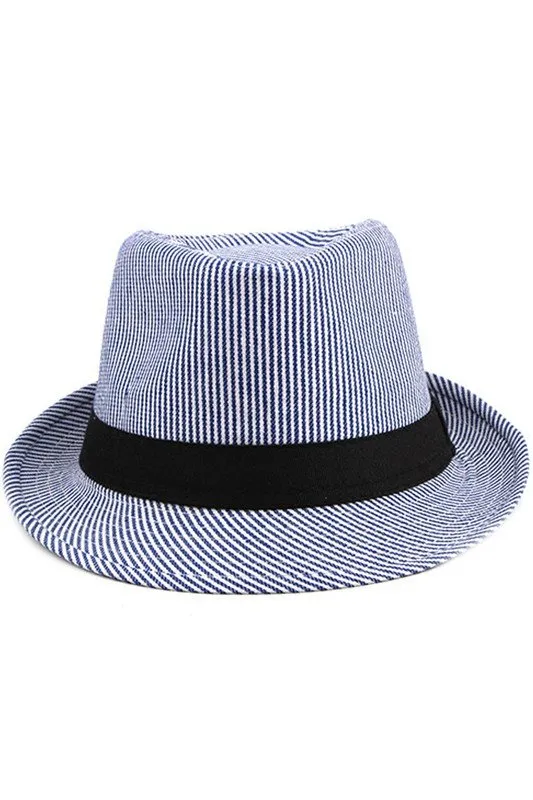 FASHION TRENDY STRIPE FEDORA