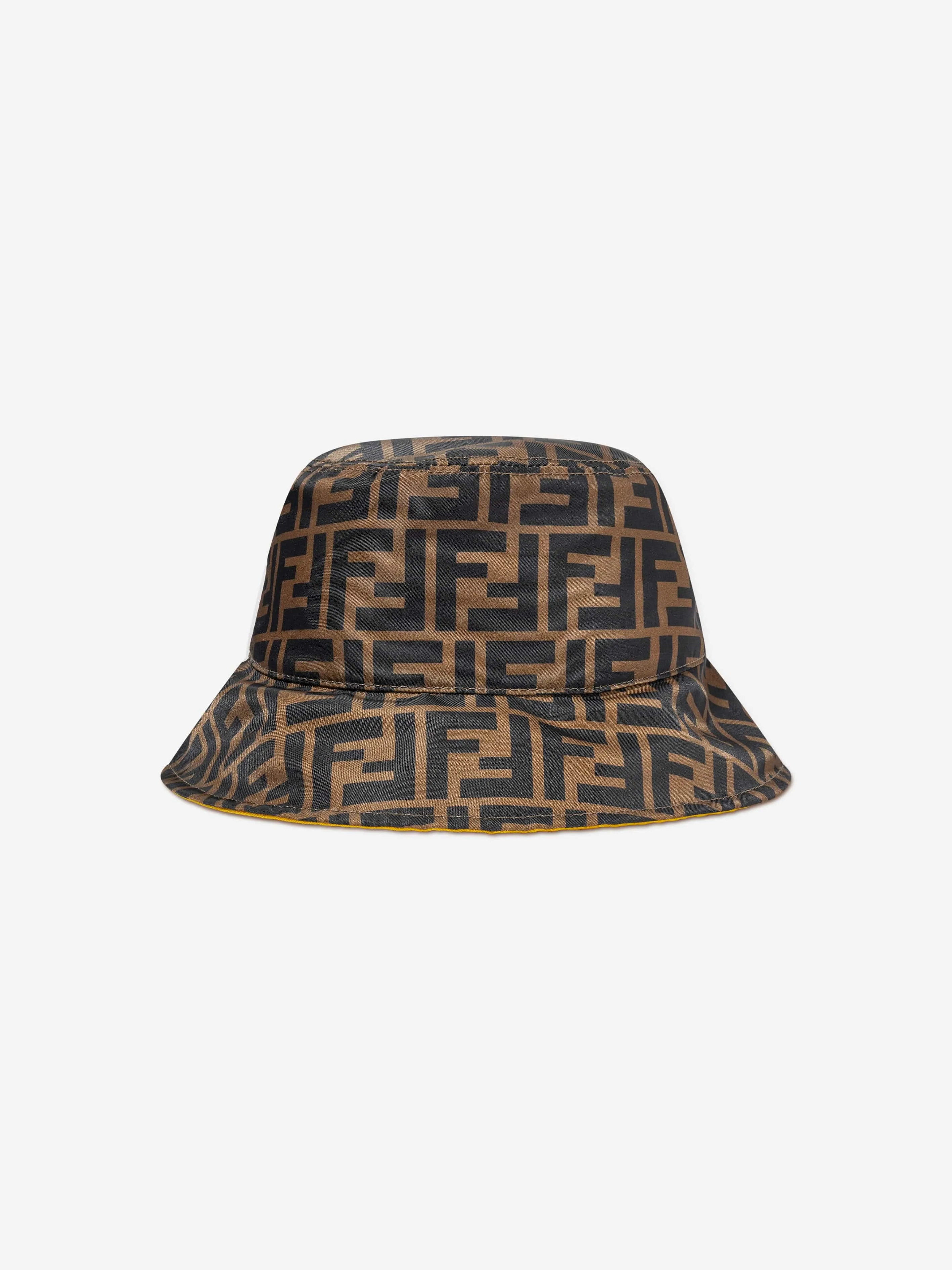 Fendi Kids Zucca Reversible Bucket Hat in Brown