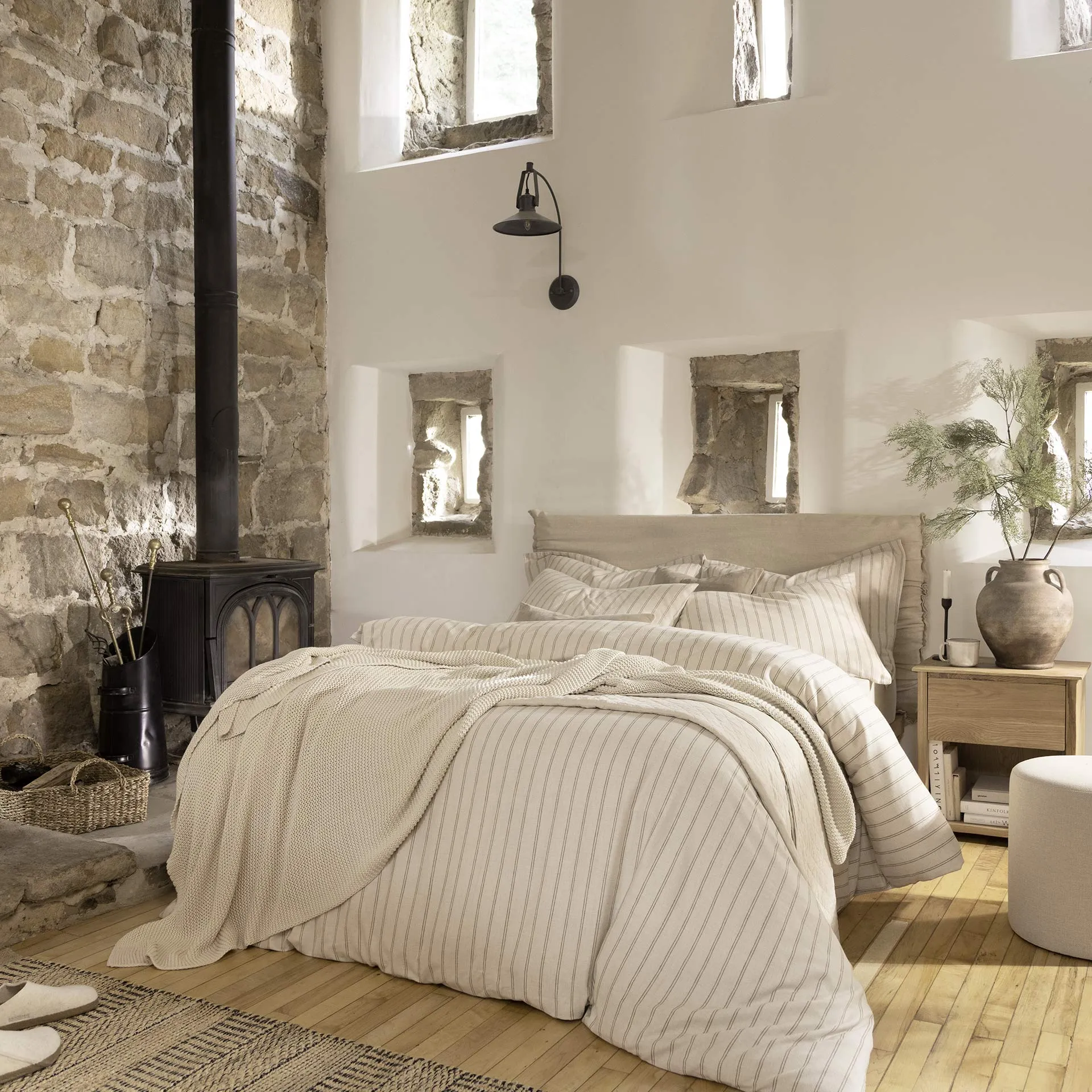 Flannel Stripe Duvet Set