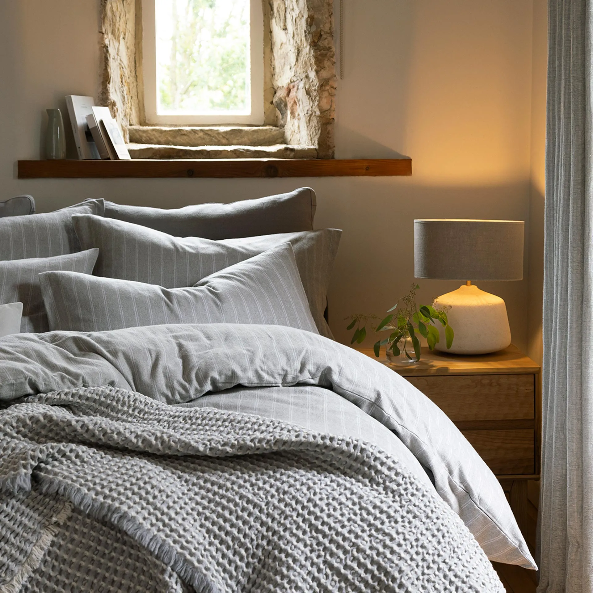 Flannel Stripe Duvet Set