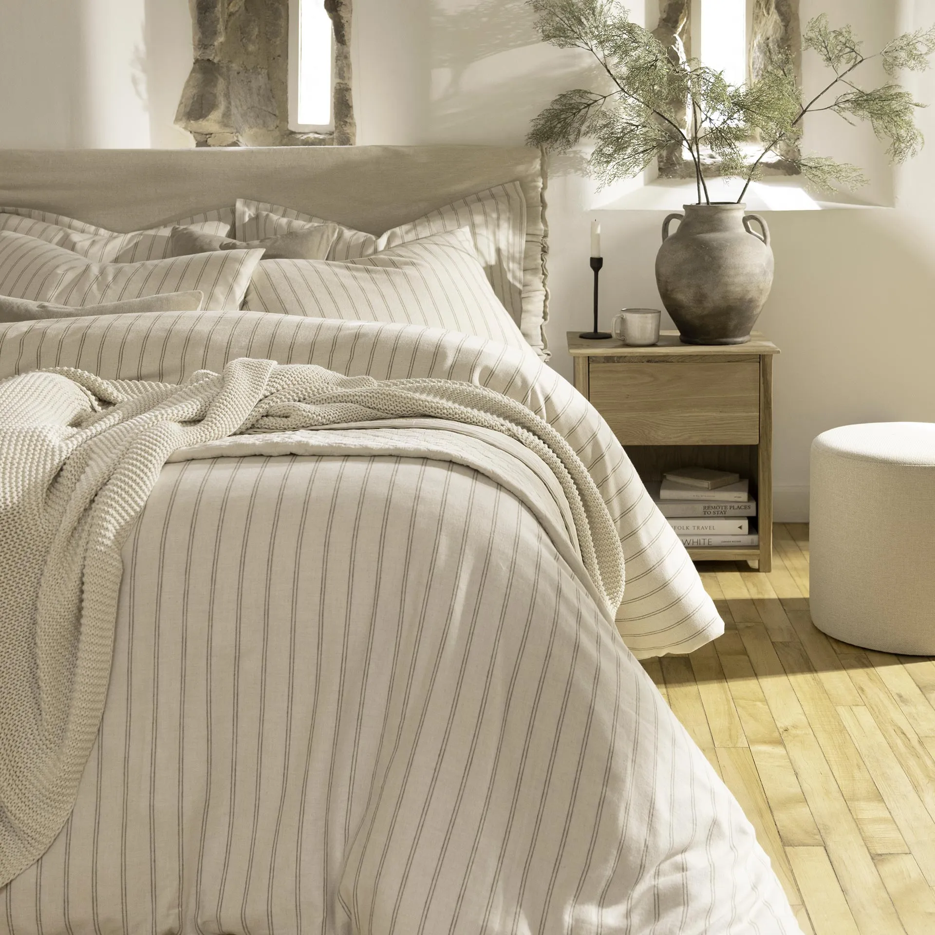 Flannel Stripe Duvet Set