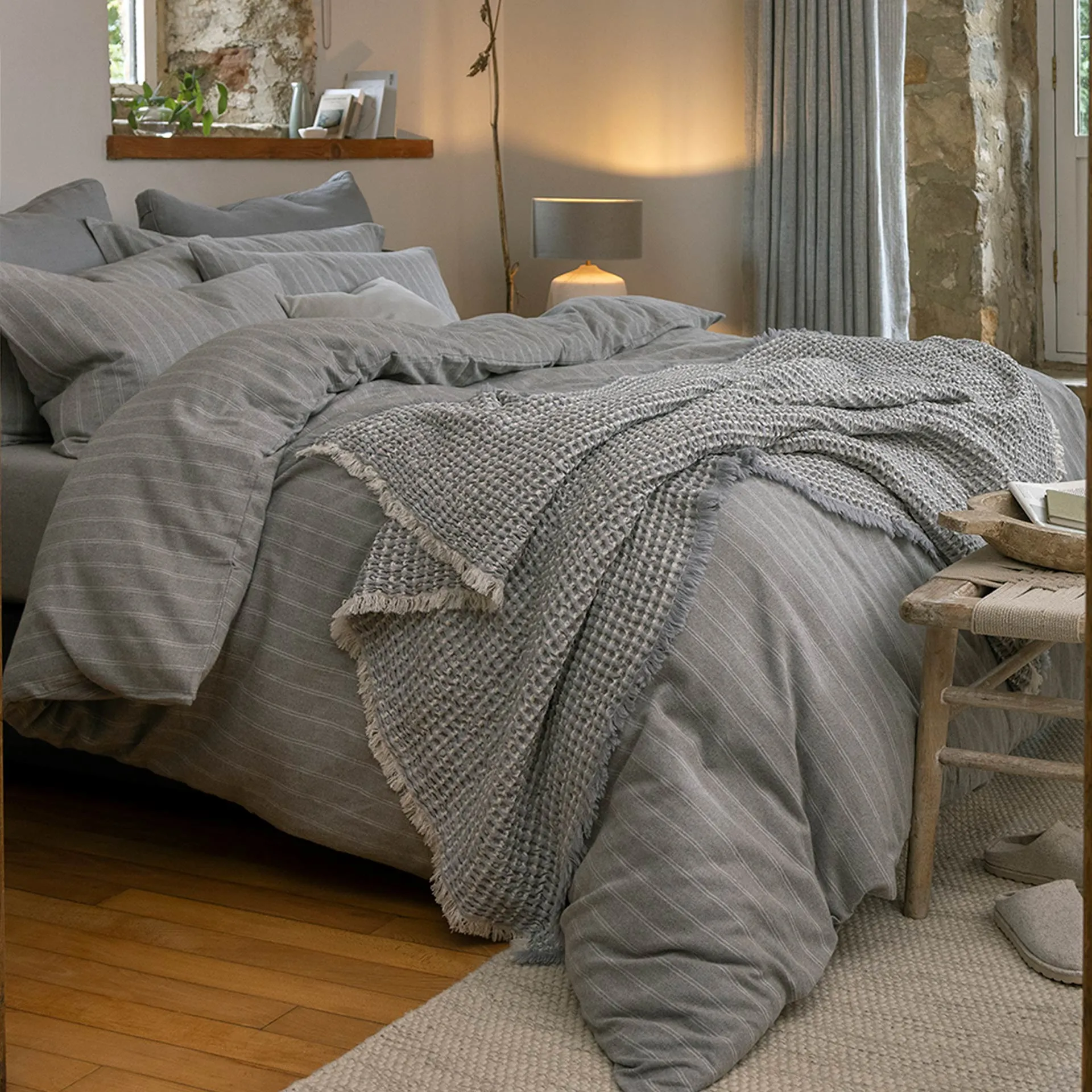Flannel Stripe Duvet Set
