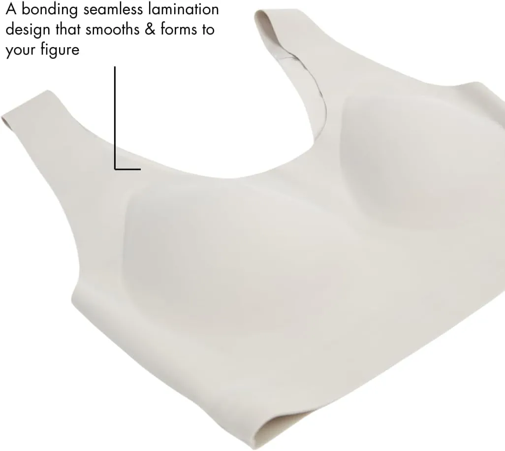 Floatley to The T-Shirt Scoop Neck Bra for Women, Silky Comfort Wirefree Seamless Grip Band Pullover Bra with Removable Pads