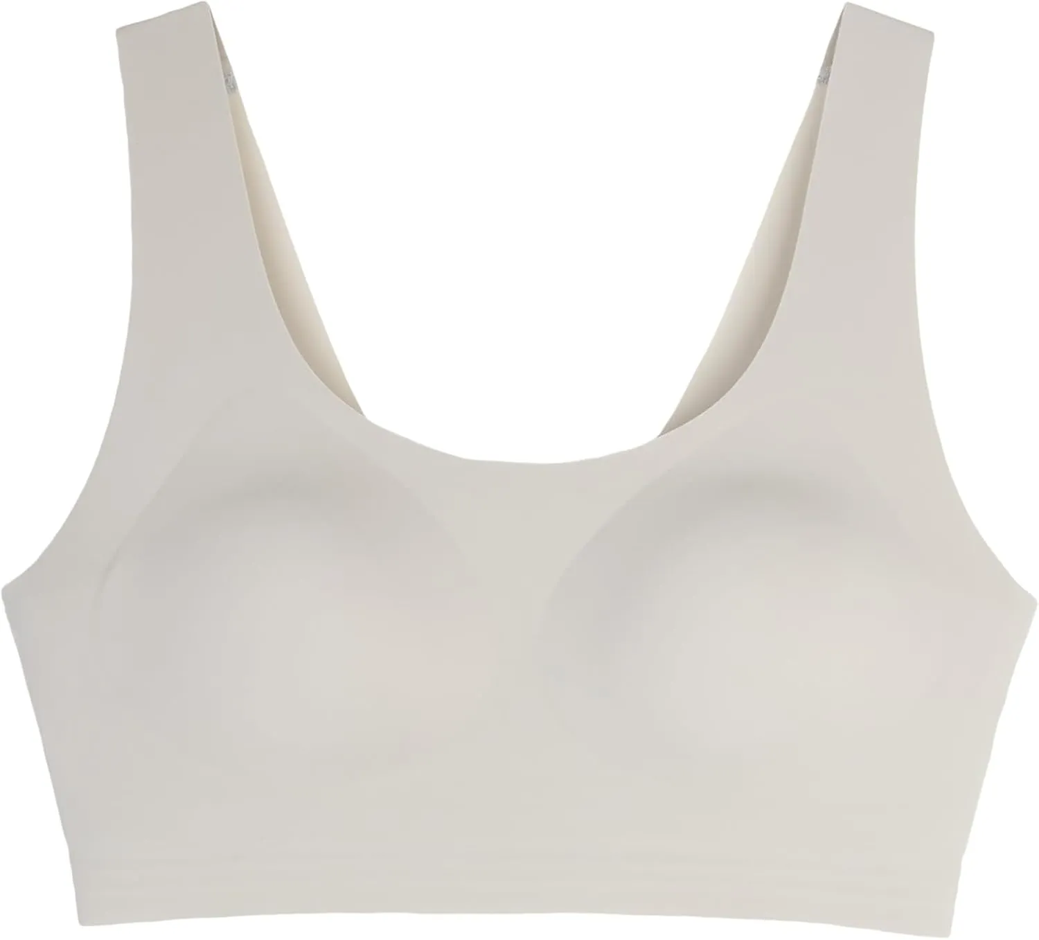 Floatley to The T-Shirt Scoop Neck Bra for Women, Silky Comfort Wirefree Seamless Grip Band Pullover Bra with Removable Pads
