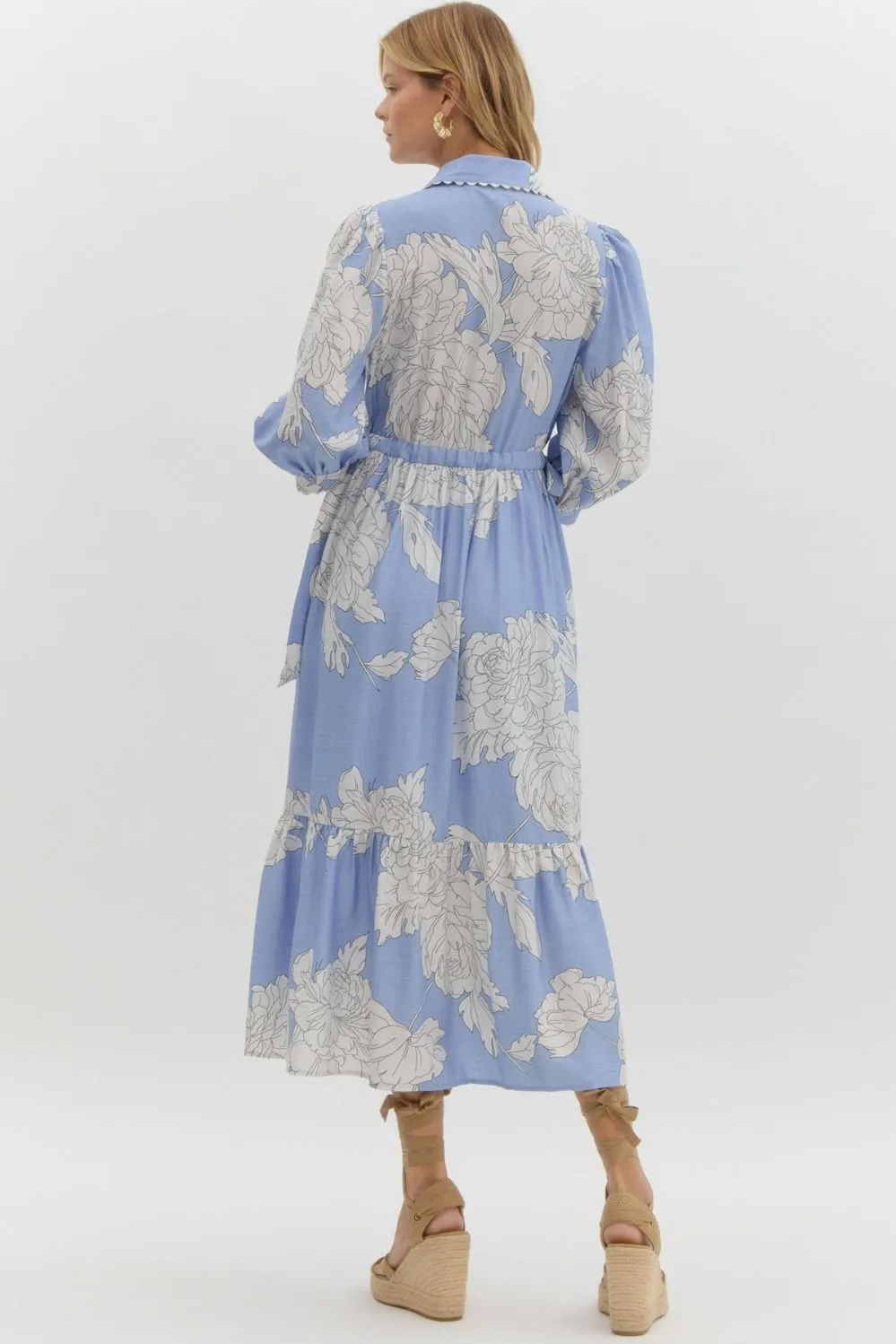 Floral Cascade Midi Dress
