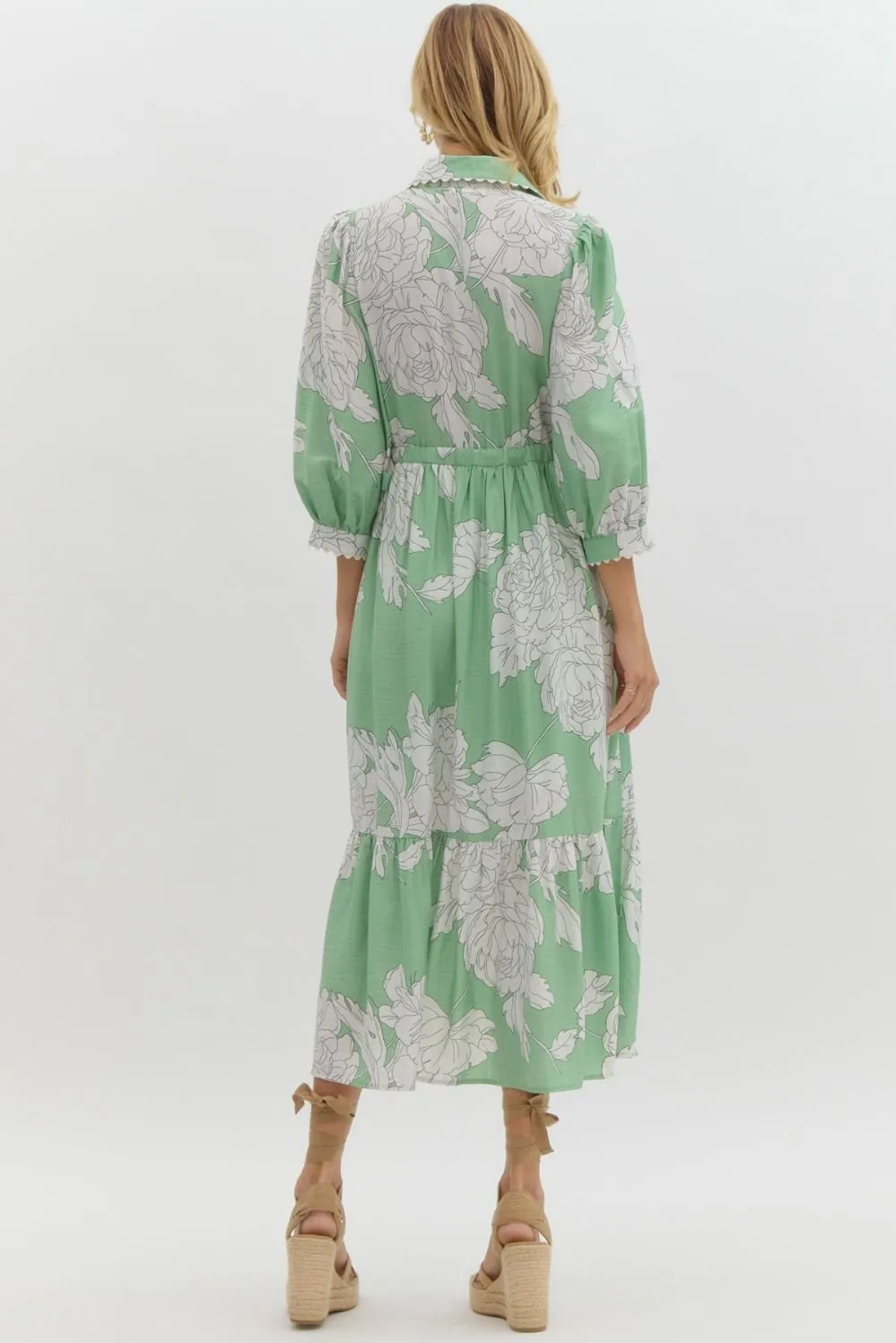 Floral Cascade Midi Dress
