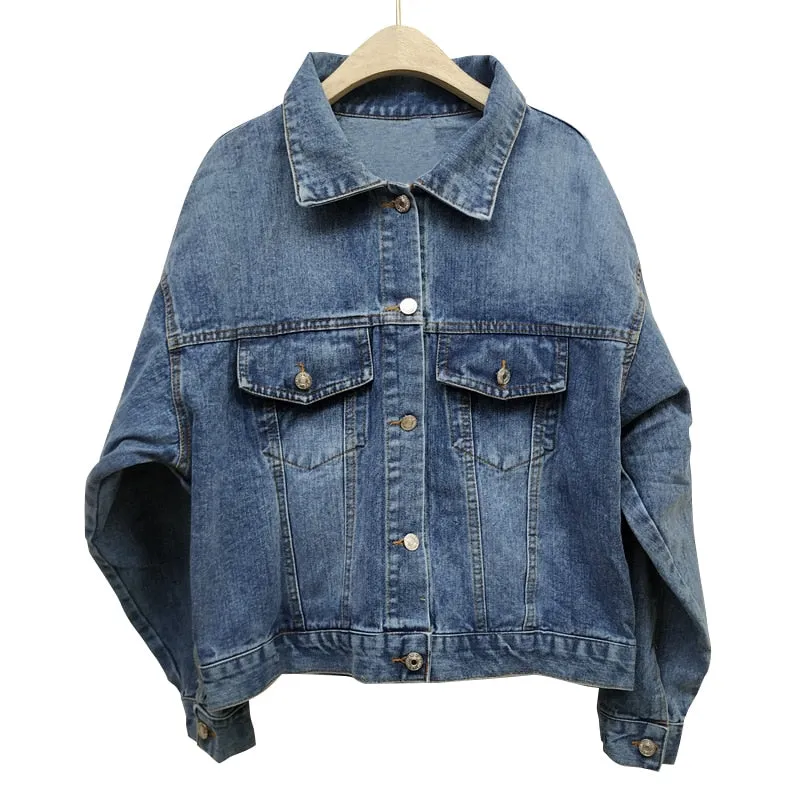 Floral Embroidery Appliques Long Sleeve Denim jacket