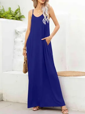 Flowy Aesthetic Spaghetti Strap Tank Maxi Dress