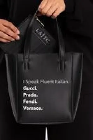 Fluent Italian Bucket Tote Black or Rose