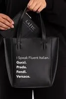 Fluent Italian Bucket Tote Black or Rose