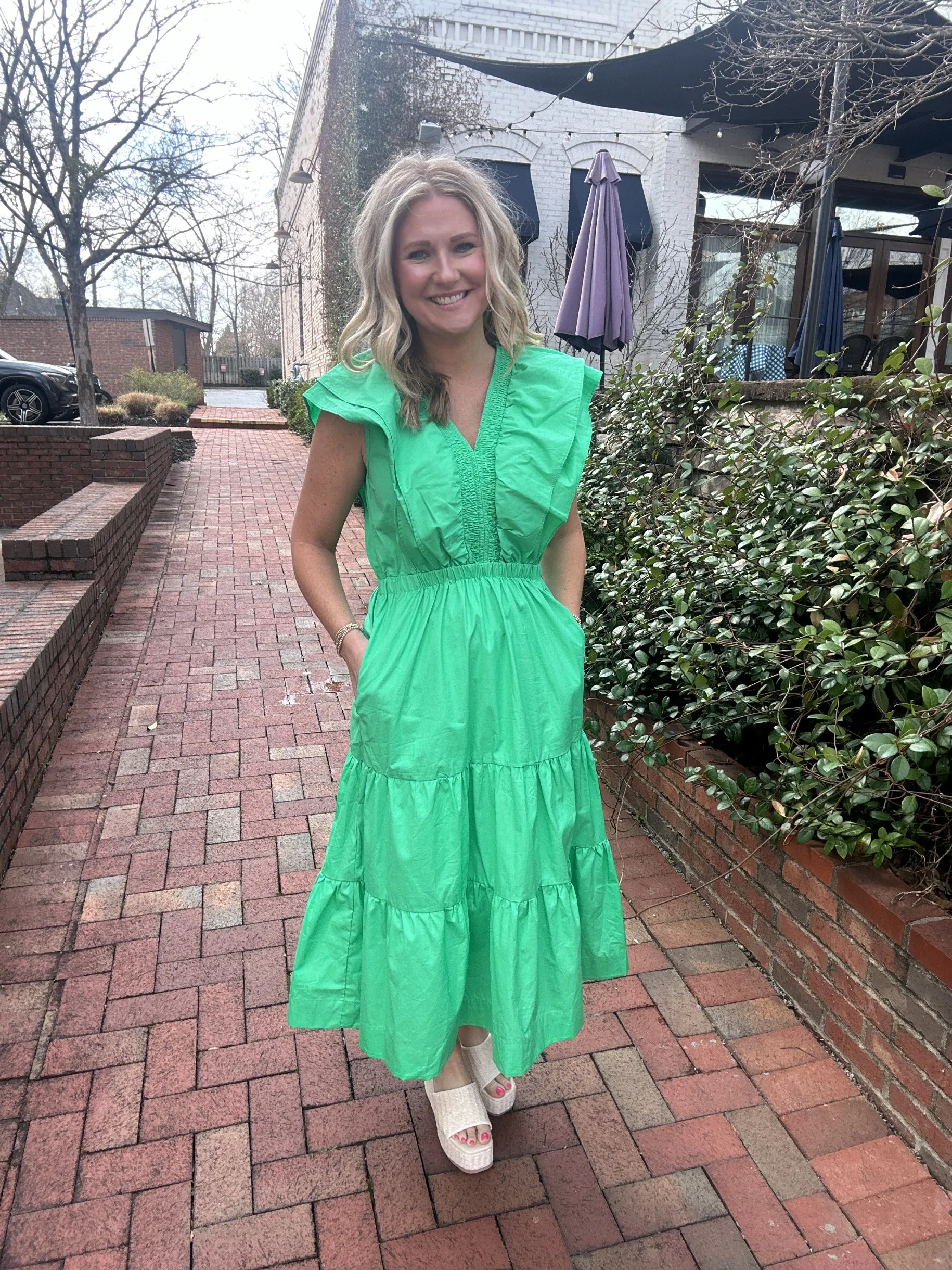 Forever this Time Flutter Sleeve Maxi Dress