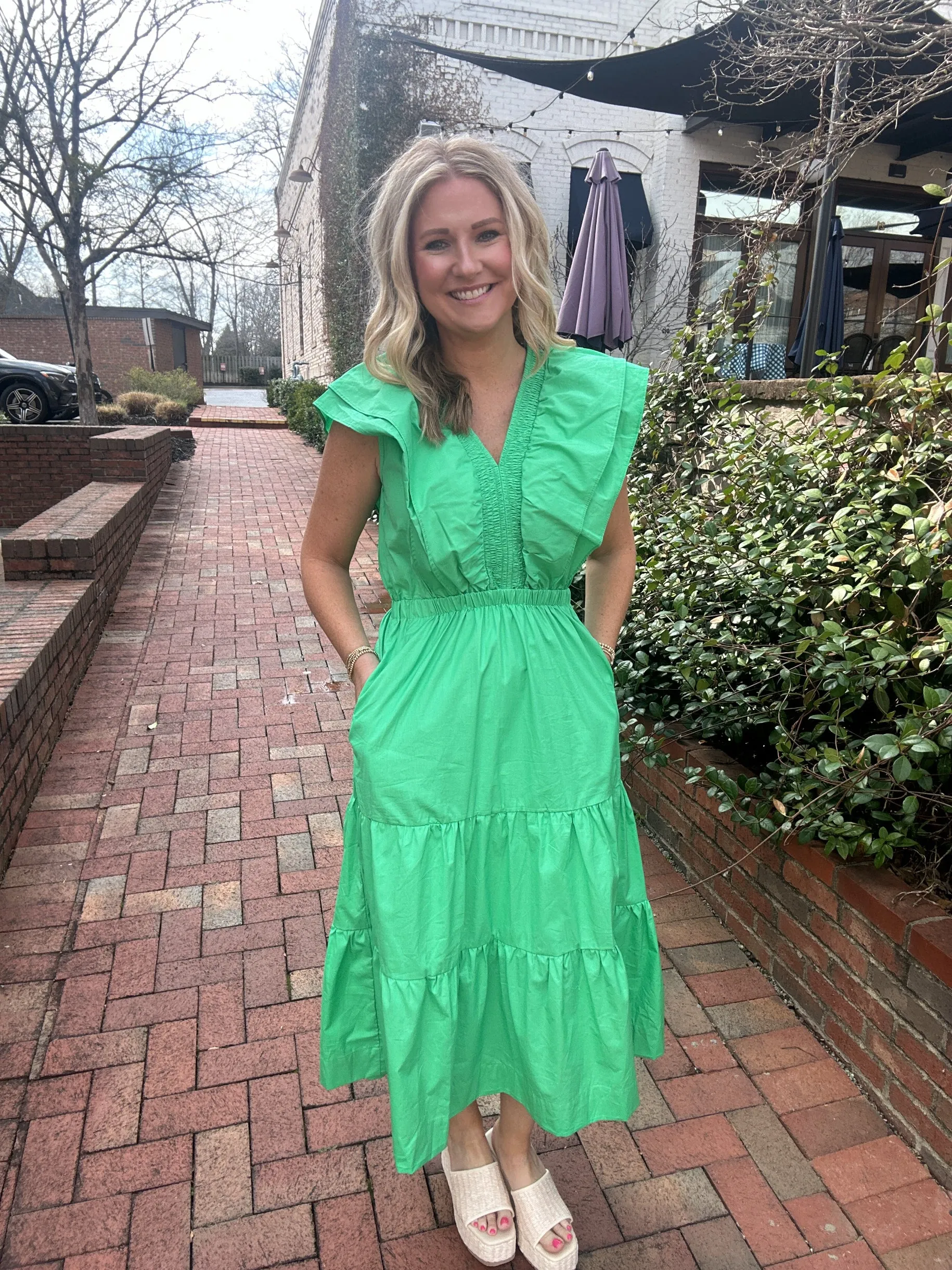 Forever this Time Flutter Sleeve Maxi Dress