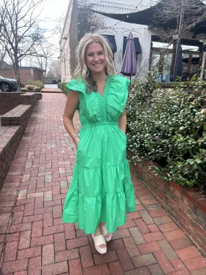 Forever this Time Flutter Sleeve Maxi Dress