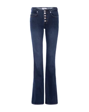 FRAME | Le High Flare Braided Waistband Jeans | Istanbul