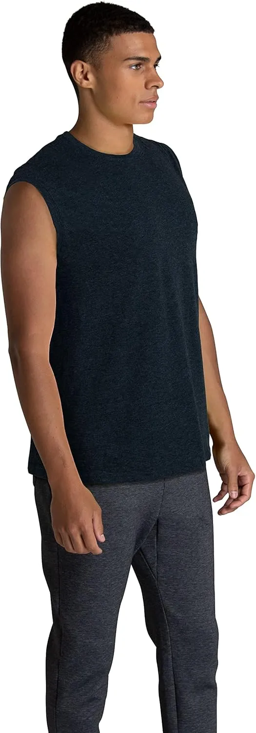 Fruit of the Loom Men's EverSoft Cotton Sleeveless Moisture Wicking T-Shirts with Odor Control