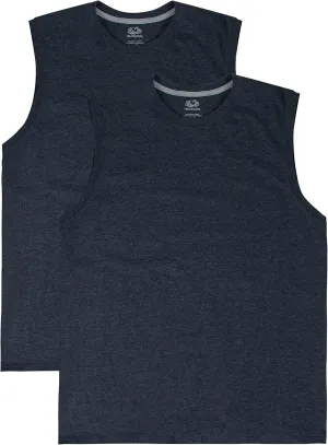Fruit of the Loom Men's EverSoft Cotton Sleeveless Moisture Wicking T-Shirts with Odor Control
