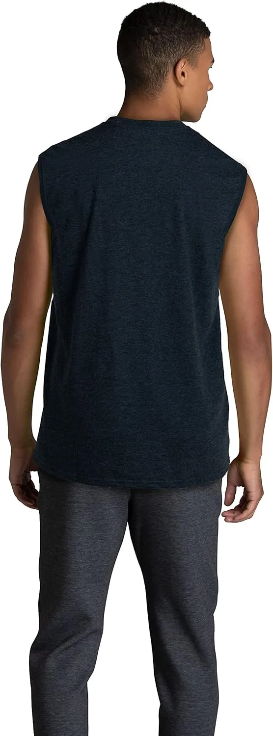 Fruit of the Loom Men's EverSoft Cotton Sleeveless Moisture Wicking T-Shirts with Odor Control