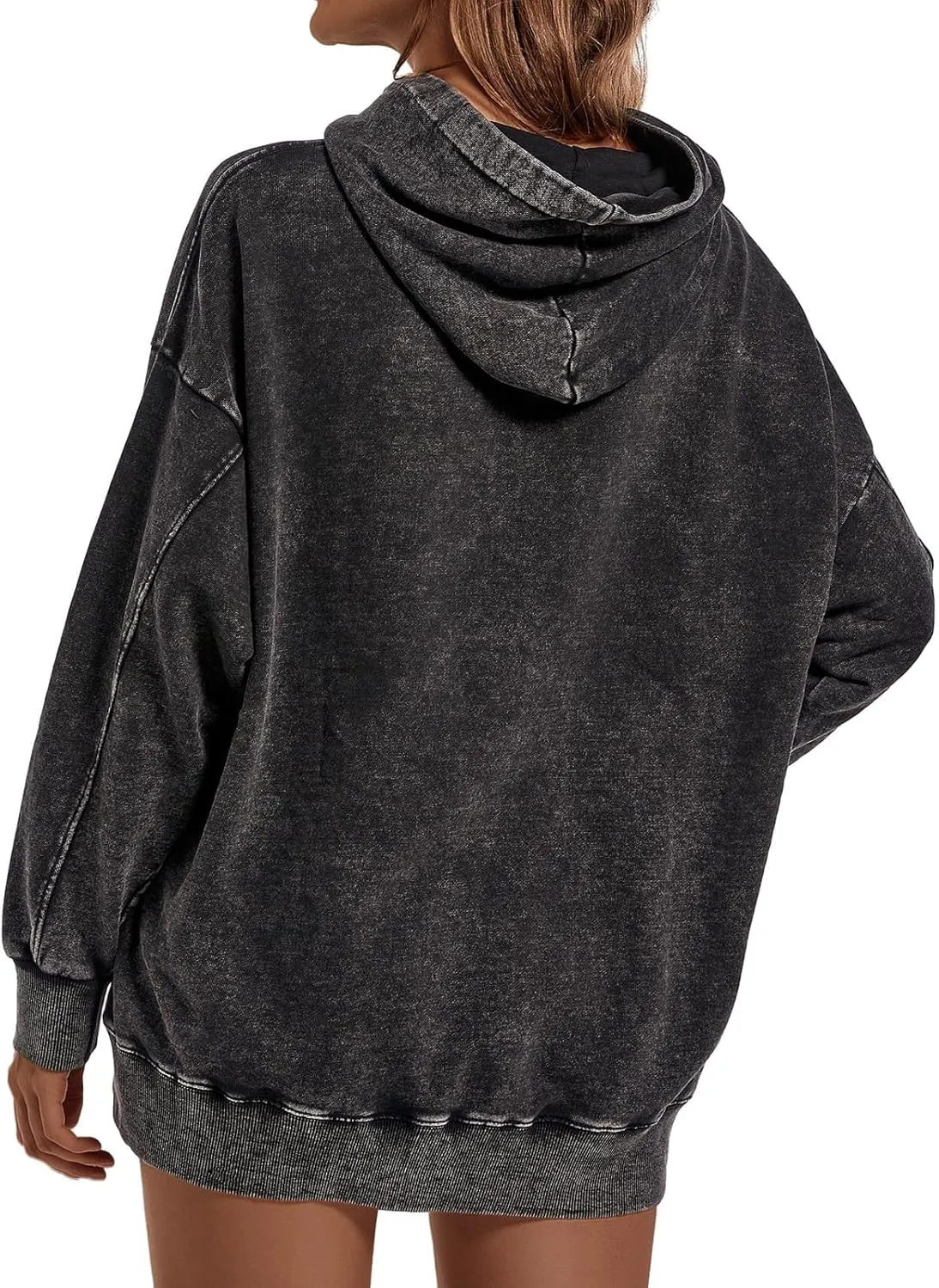 FZVYD Womens Hoodies Pullover Oversized Hoodie Cotton Hooded Couples Vintage 2024 Trendy Washed Streetwear Sweatshirt Tops