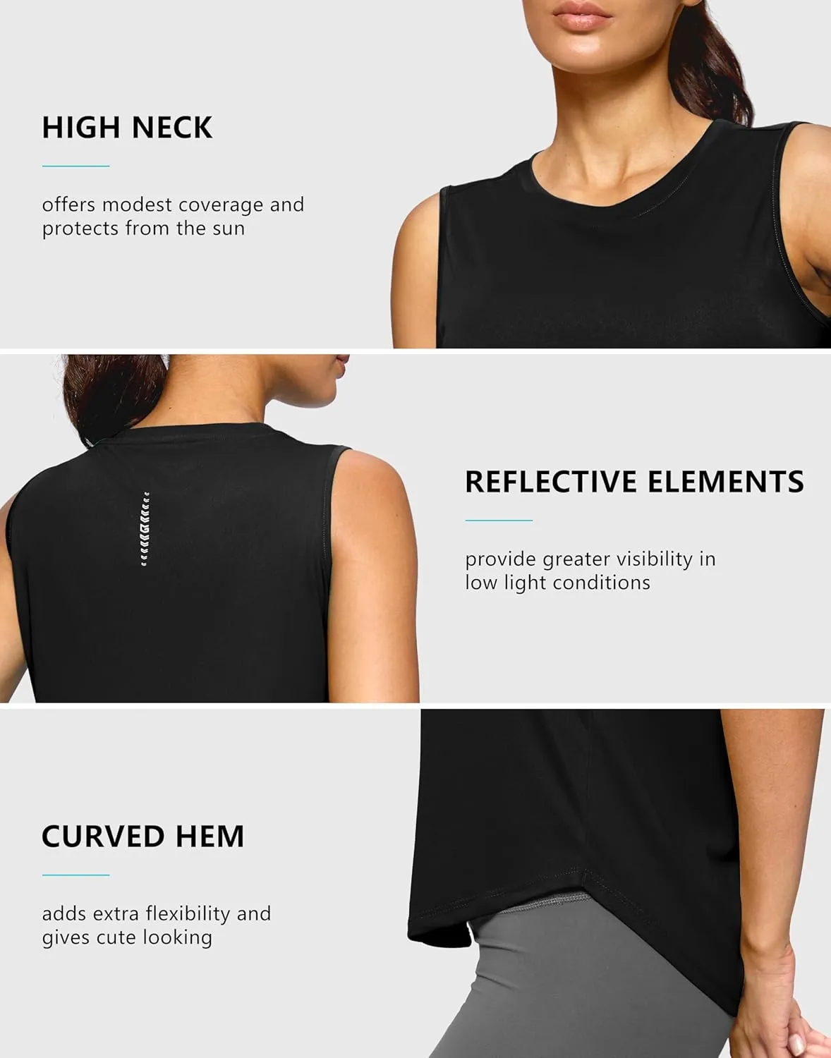 G Gradual Women's Workout Tank Tops Lightweight Sleeveless High Neck Athletic Shirts for Running Gym Tennis Pickleball
