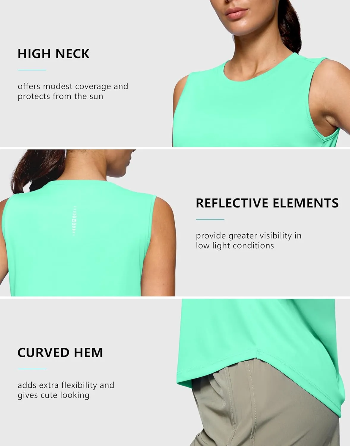 G Gradual Women's Workout Tank Tops Lightweight Sleeveless High Neck Athletic Shirts for Running Gym Tennis Pickleball