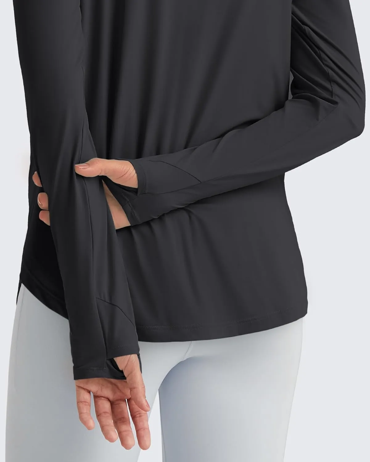 G4Free Lightbreeze Womens UPF 50  Sun Shirts with Hoodie Long Sleeve Workout Tops Half Zip Rash Guard Hiking Fishing
