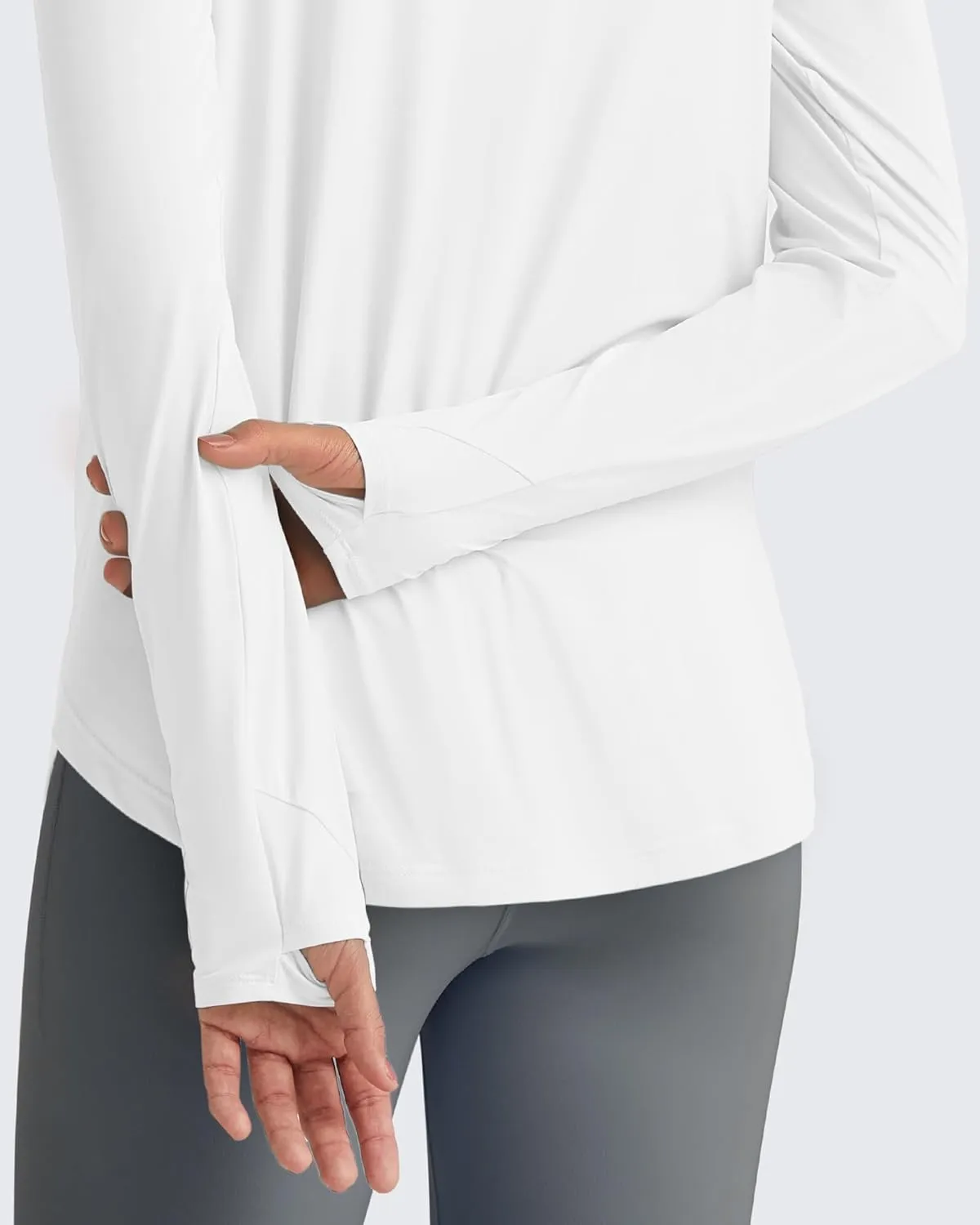 G4Free Lightbreeze Womens UPF 50  Sun Shirts with Hoodie Long Sleeve Workout Tops Half Zip Rash Guard Hiking Fishing