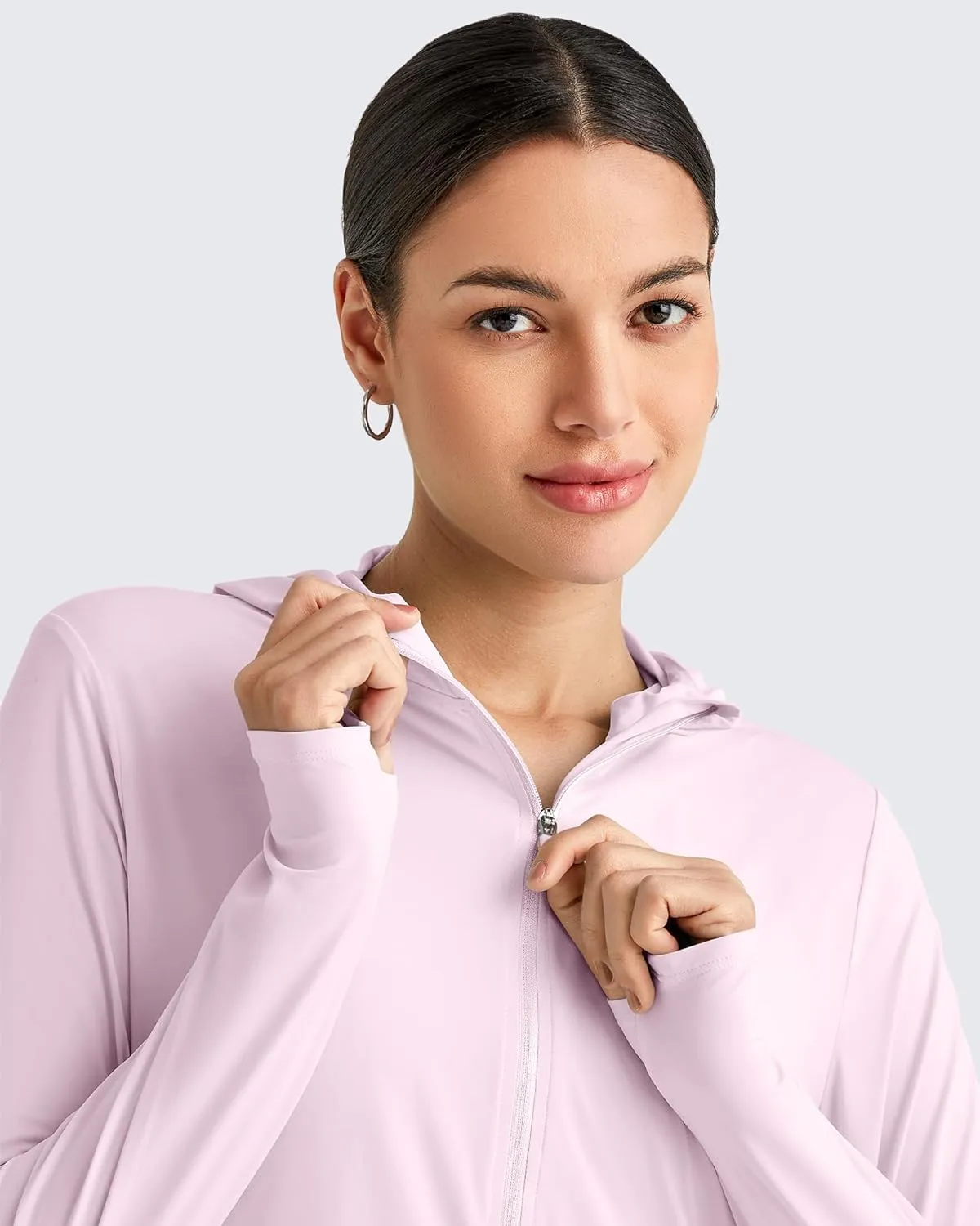 G4Free Lightbreeze Womens UPF 50  Sun Shirts with Hoodie Long Sleeve Workout Tops Half Zip Rash Guard Hiking Fishing