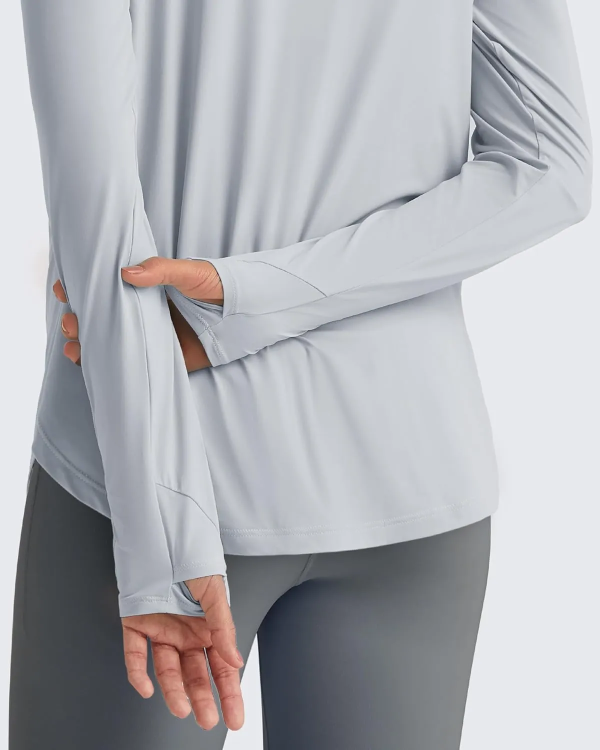 G4Free Lightbreeze Womens UPF 50  Sun Shirts with Hoodie Long Sleeve Workout Tops Half Zip Rash Guard Hiking Fishing