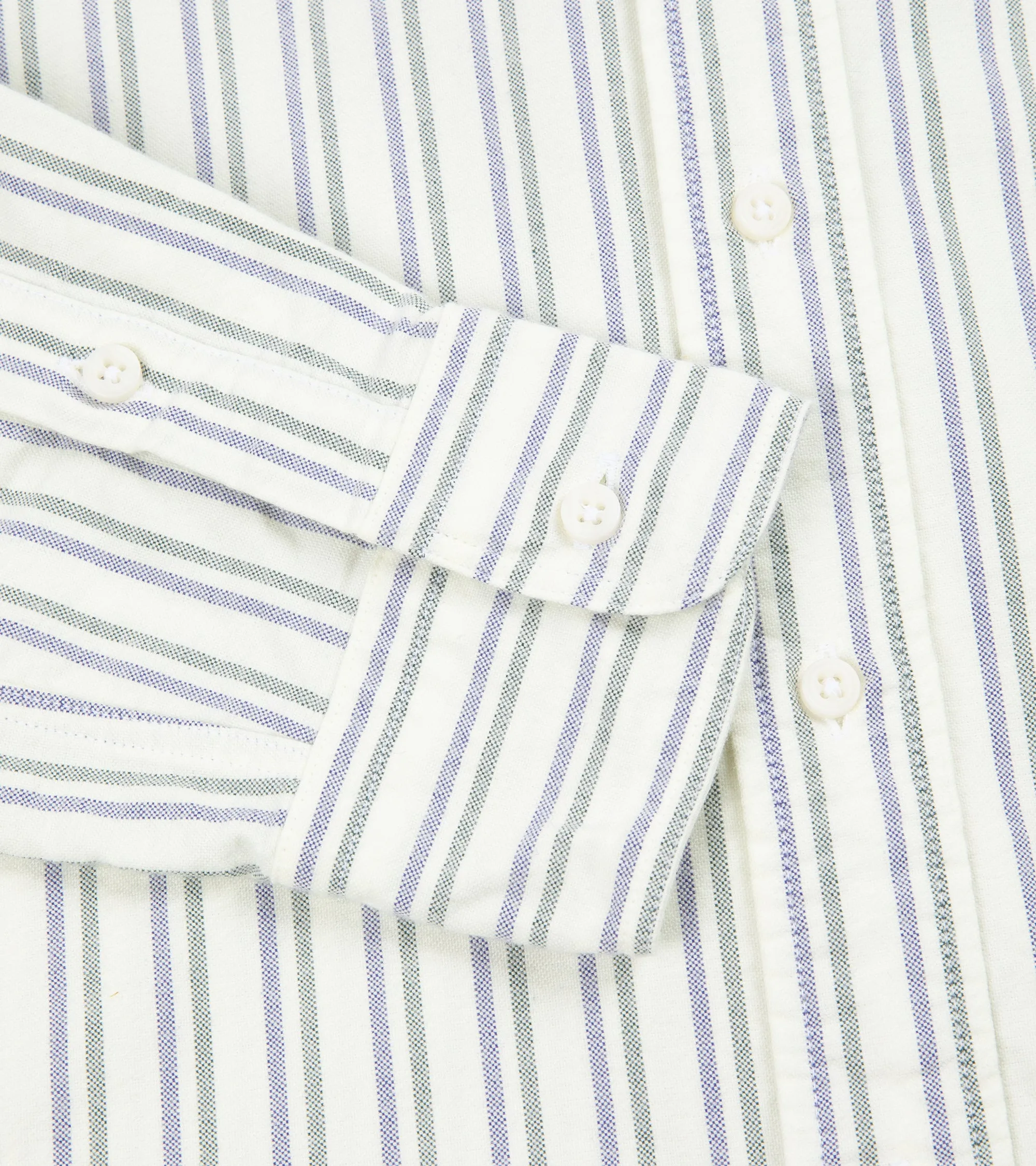 Gitman Vintage Brushed Cotton Oxford Split Stripe Button Down Shirt: Navy