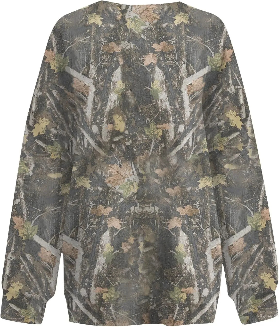 GOFULY Camo Sweatshirt For Women Crewneck Fall Oversized Y2k Camo Shirt Pullover Long Sleeve Maple Leaf Print Travel Clothes