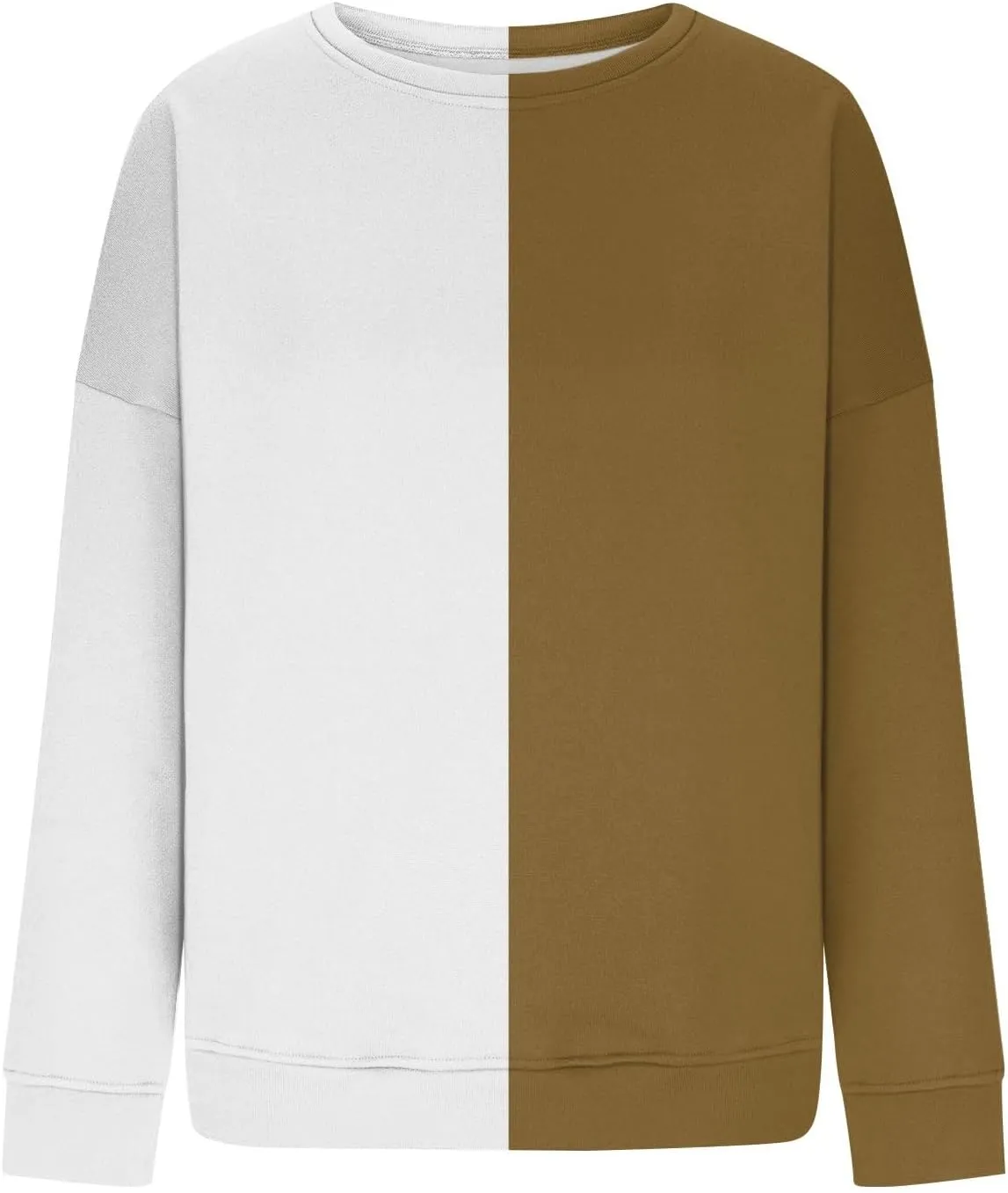 GOFULY Crew Neck Oversized Sweatshirt For Girls Long Sleeve Fall Tops Crop Striped Color Block Sweatshirts Winter Pullover