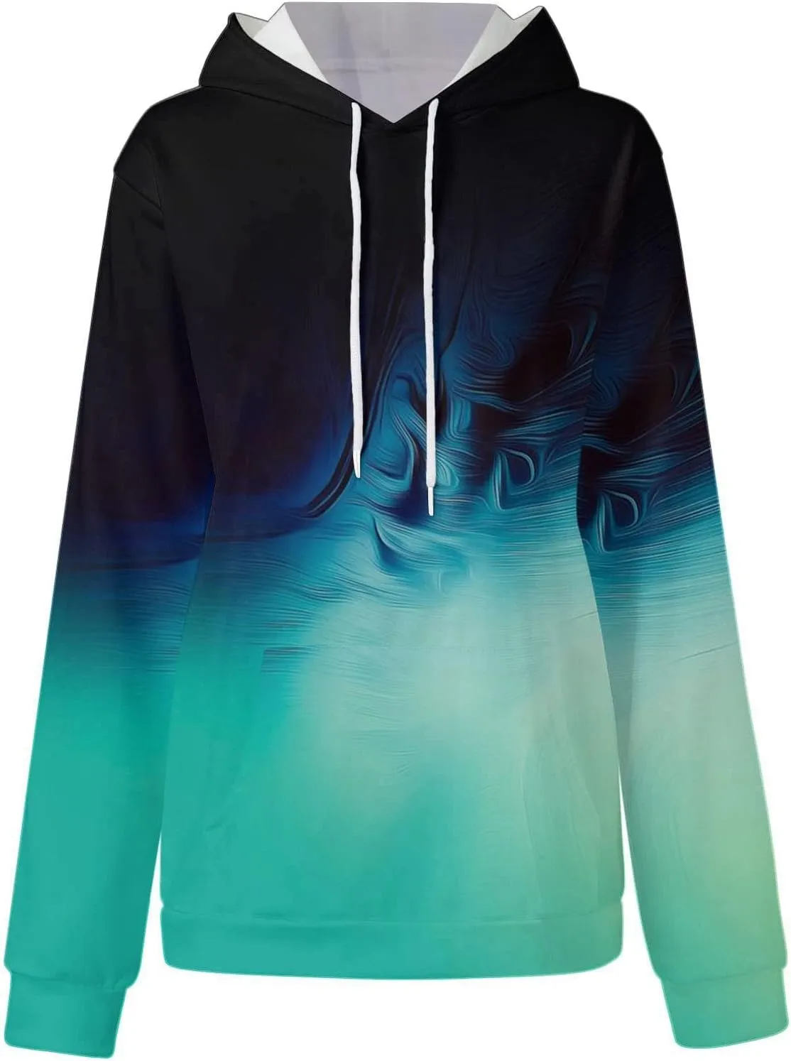 GOFULY Womens Gradient Color Fall Pullover Hoodie - Lightweight Sweatshirt With Drawstring