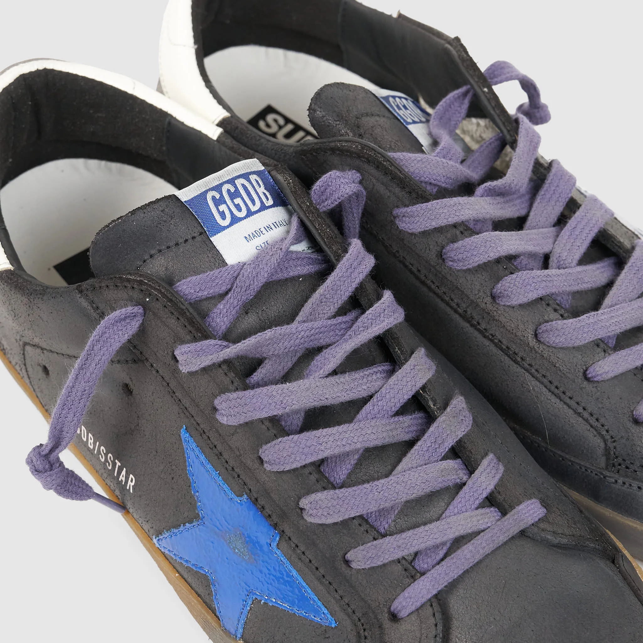 Golden Goose Superstar Black Black Blue Sneakers