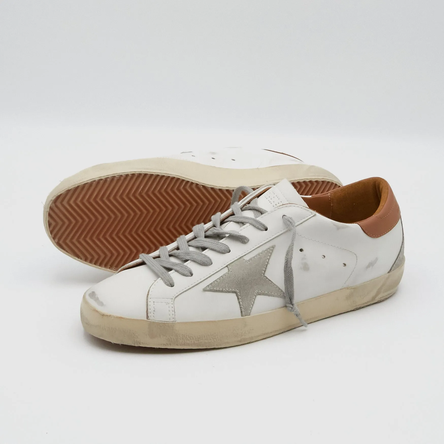 Golden Goose Superstar White Ice Brown Sneakers