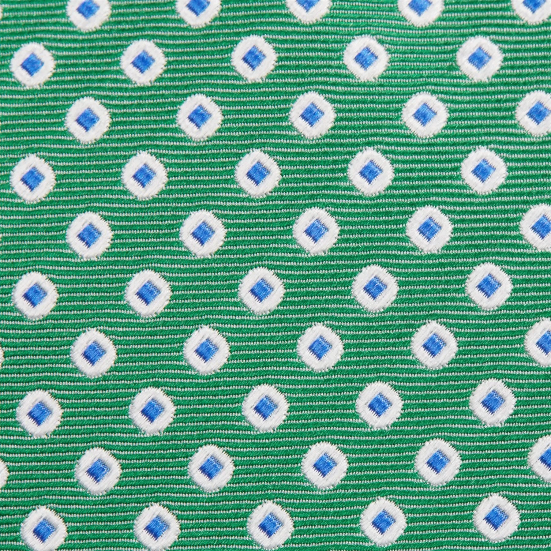 Green & Blue Oxford Spot Woven Silk Tie