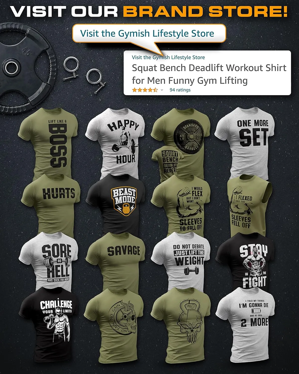 Gymish Lifestyle Gym Workout Shirts Men Motivational Gym T-Shirt Gift for Men