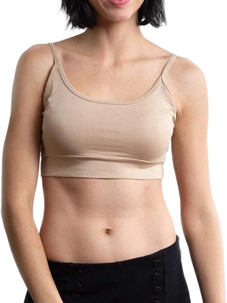 HALFTEE Spaghetti Strap Cami Layering Tee | Demi Cami Crop Tops for Women & Teens | XS-3X
