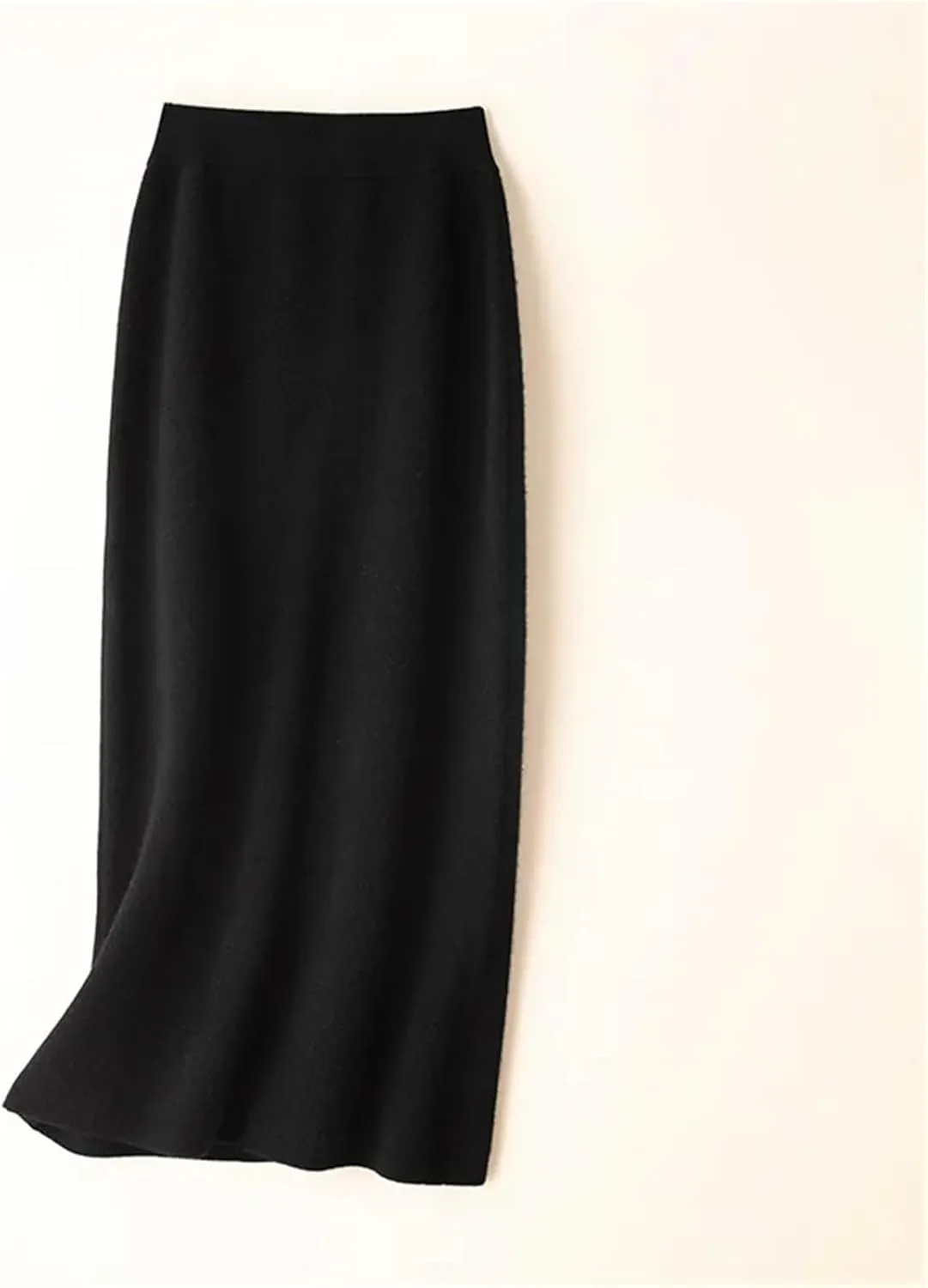 Hcclijo Korean Style Winter Cashmere Knitted Long Skirt for Women Mid-Length High-Waisted A-Line Skirt