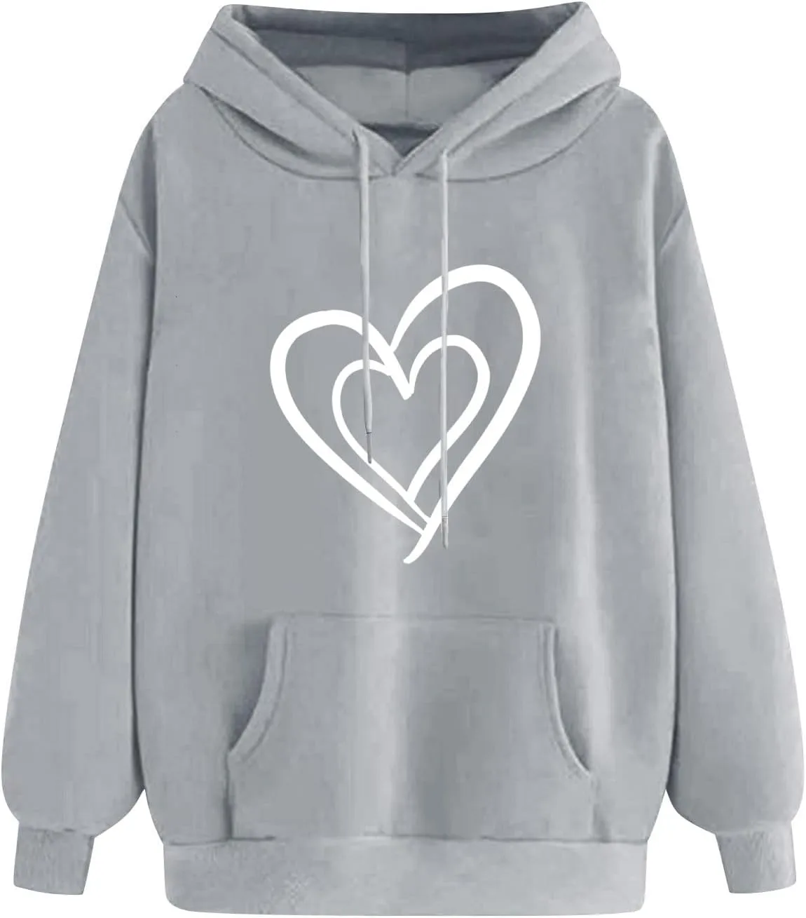 Heart Hoodies Women Graphic Sweatshirts Long Sleeve Pullover Sweater Oversized Tops Trendy Valentine's Day Outfits