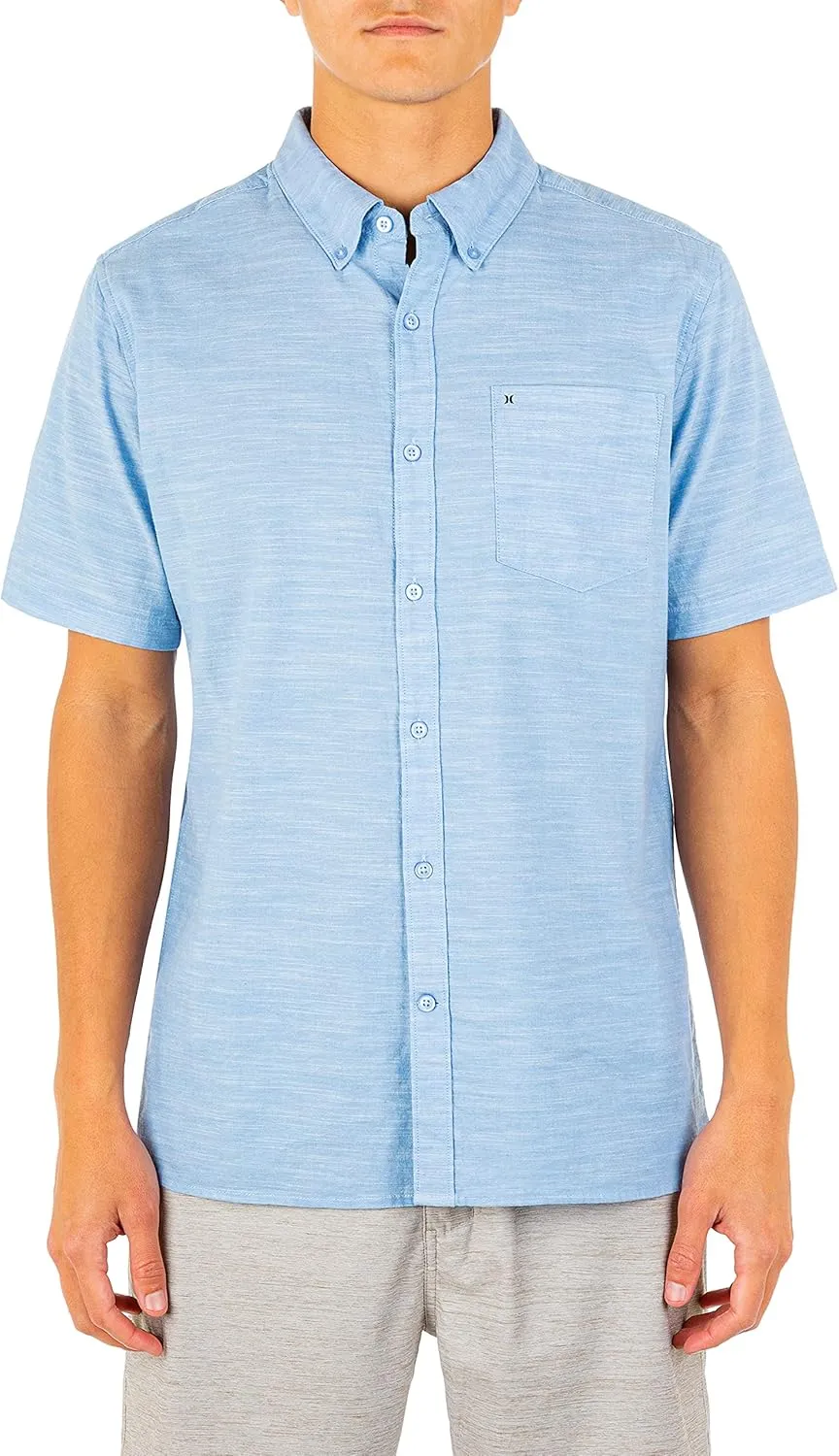 Hurley Men's One and Only Textured Short Sleeve Button Up