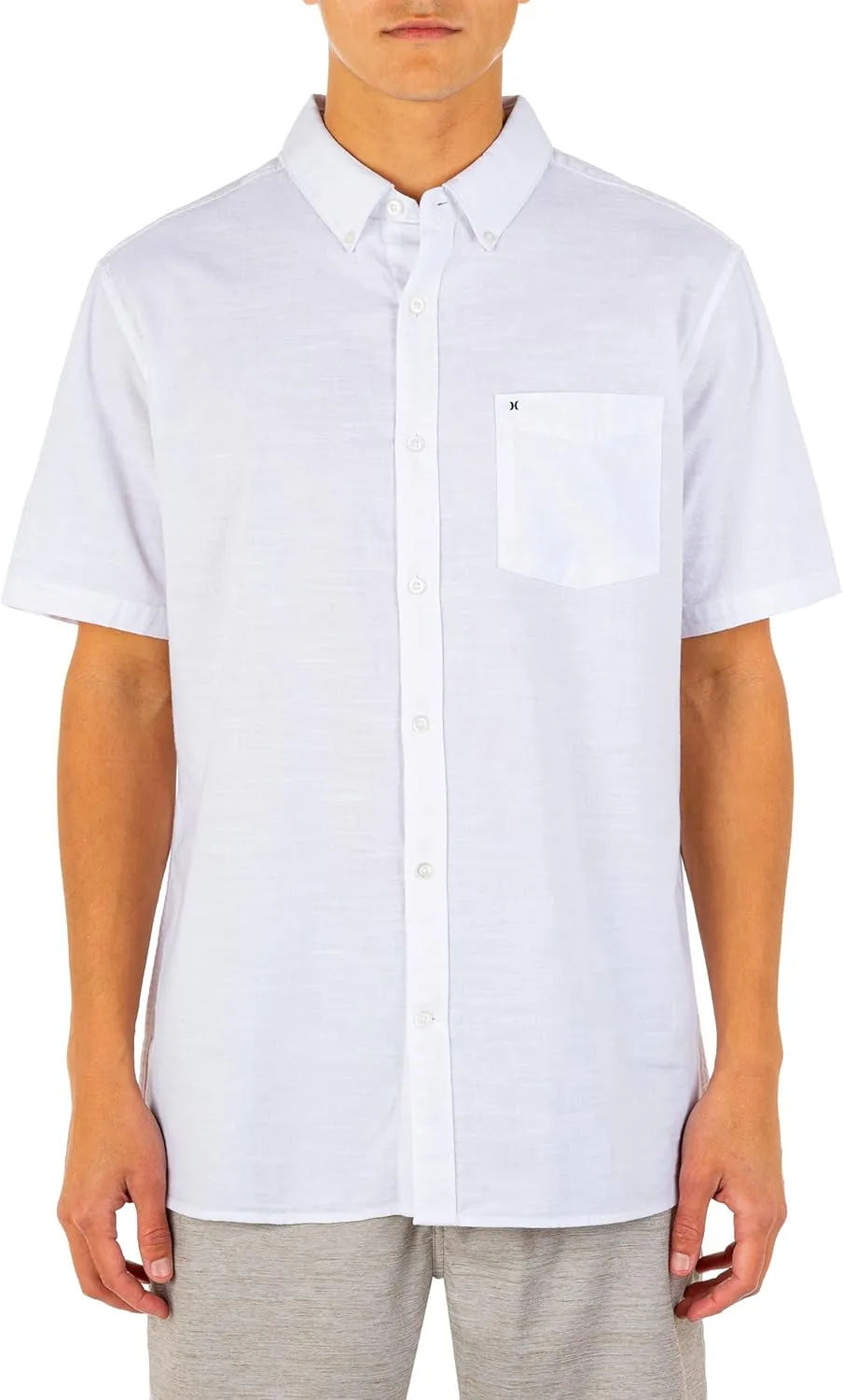 Hurley Men's One and Only Textured Short Sleeve Button Up