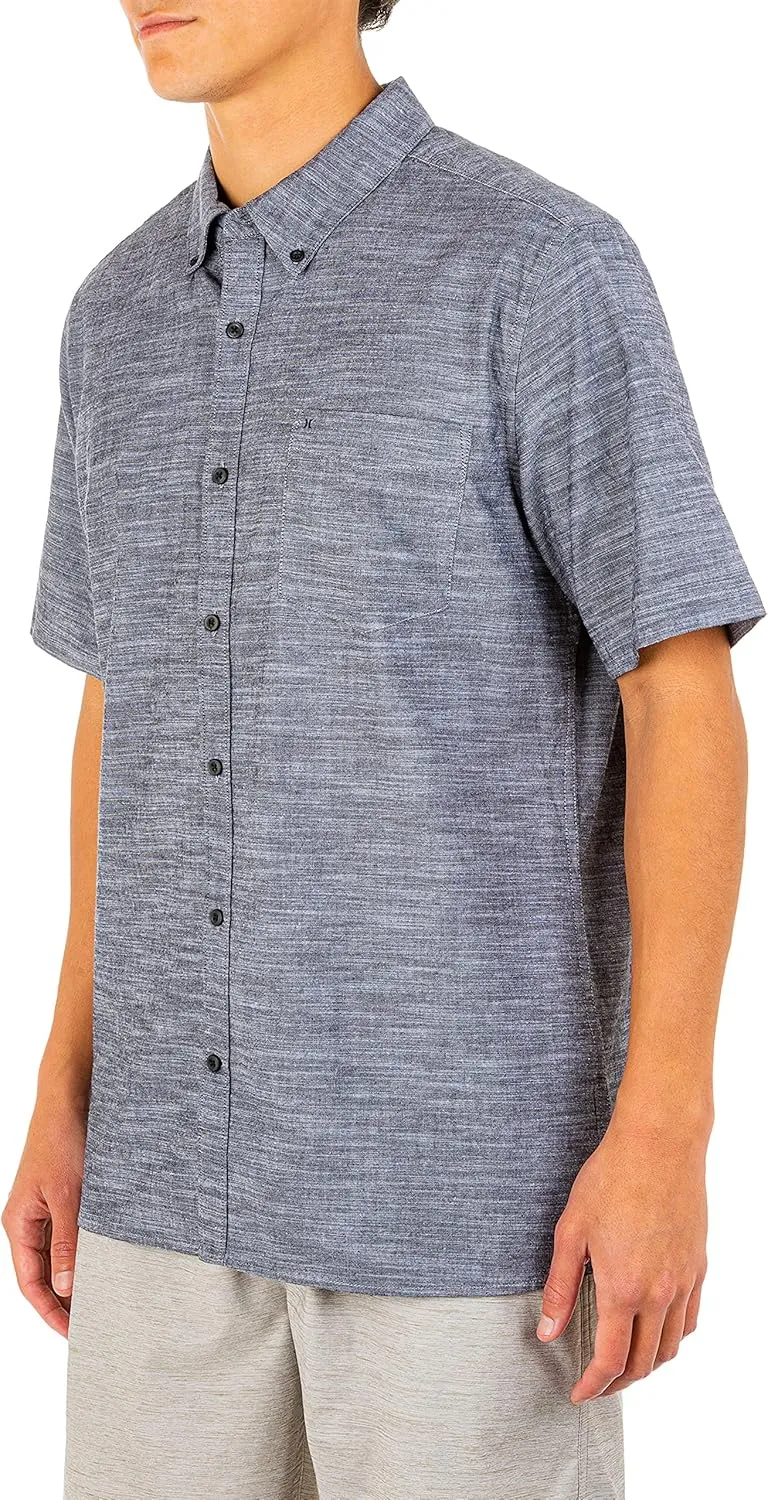 Hurley Men's One and Only Textured Short Sleeve Button Up