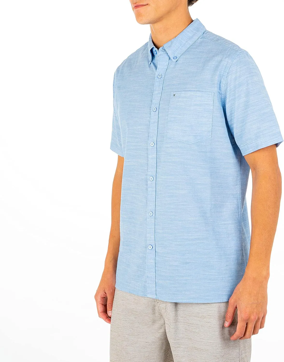 Hurley Men's One and Only Textured Short Sleeve Button Up