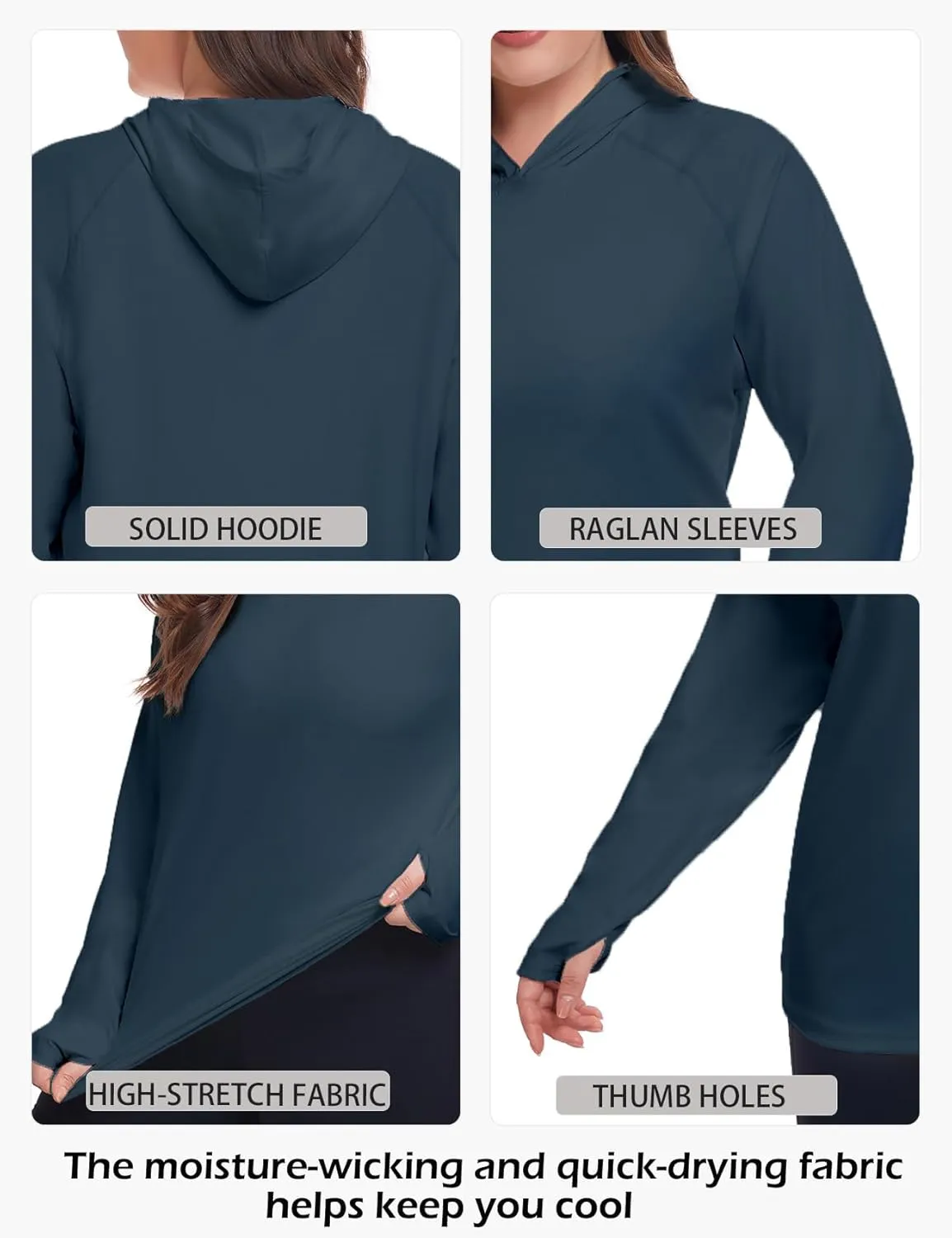 Inno UPF 50  Plus Size Workout Shirt for Women Long Sleeves Moisture Wicking Tshirt Running Hiking Sports Tops
