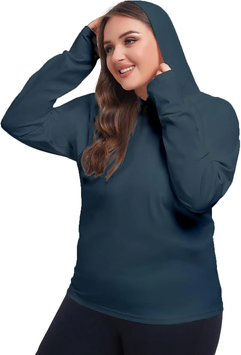 Inno UPF 50  Plus Size Workout Shirt for Women Long Sleeves Moisture Wicking Tshirt Running Hiking Sports Tops