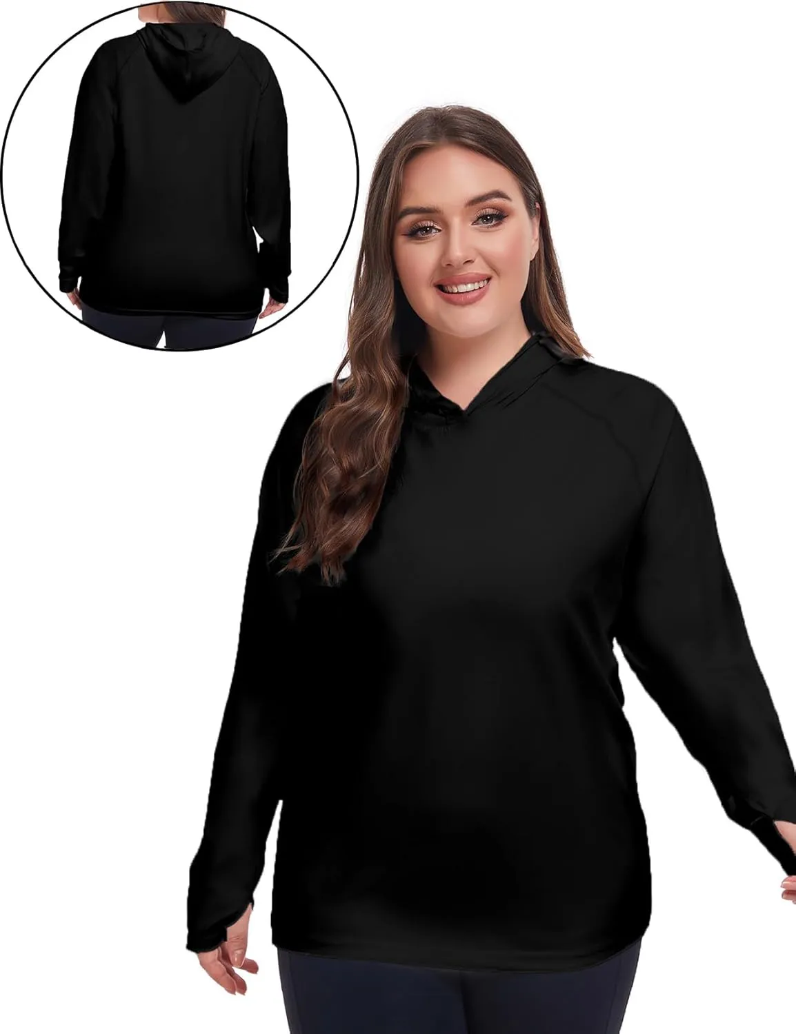 Inno UPF 50  Plus Size Workout Shirt for Women Long Sleeves Moisture Wicking Tshirt Running Hiking Sports Tops