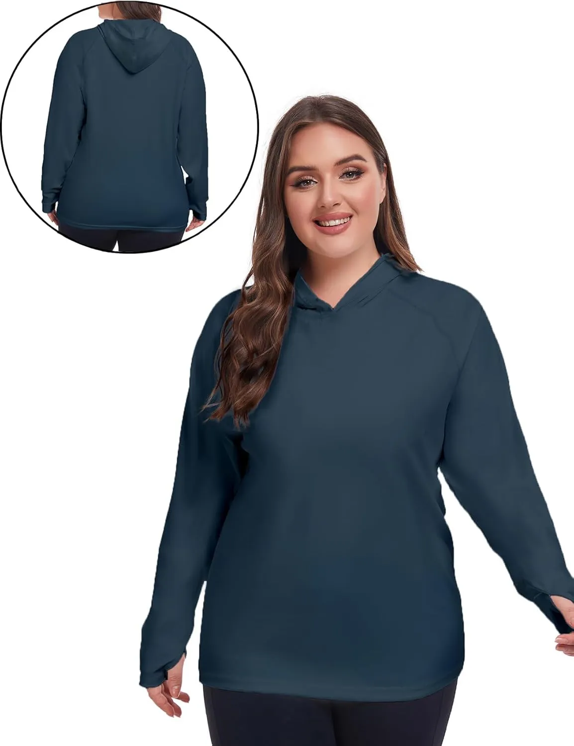 Inno UPF 50  Plus Size Workout Shirt for Women Long Sleeves Moisture Wicking Tshirt Running Hiking Sports Tops