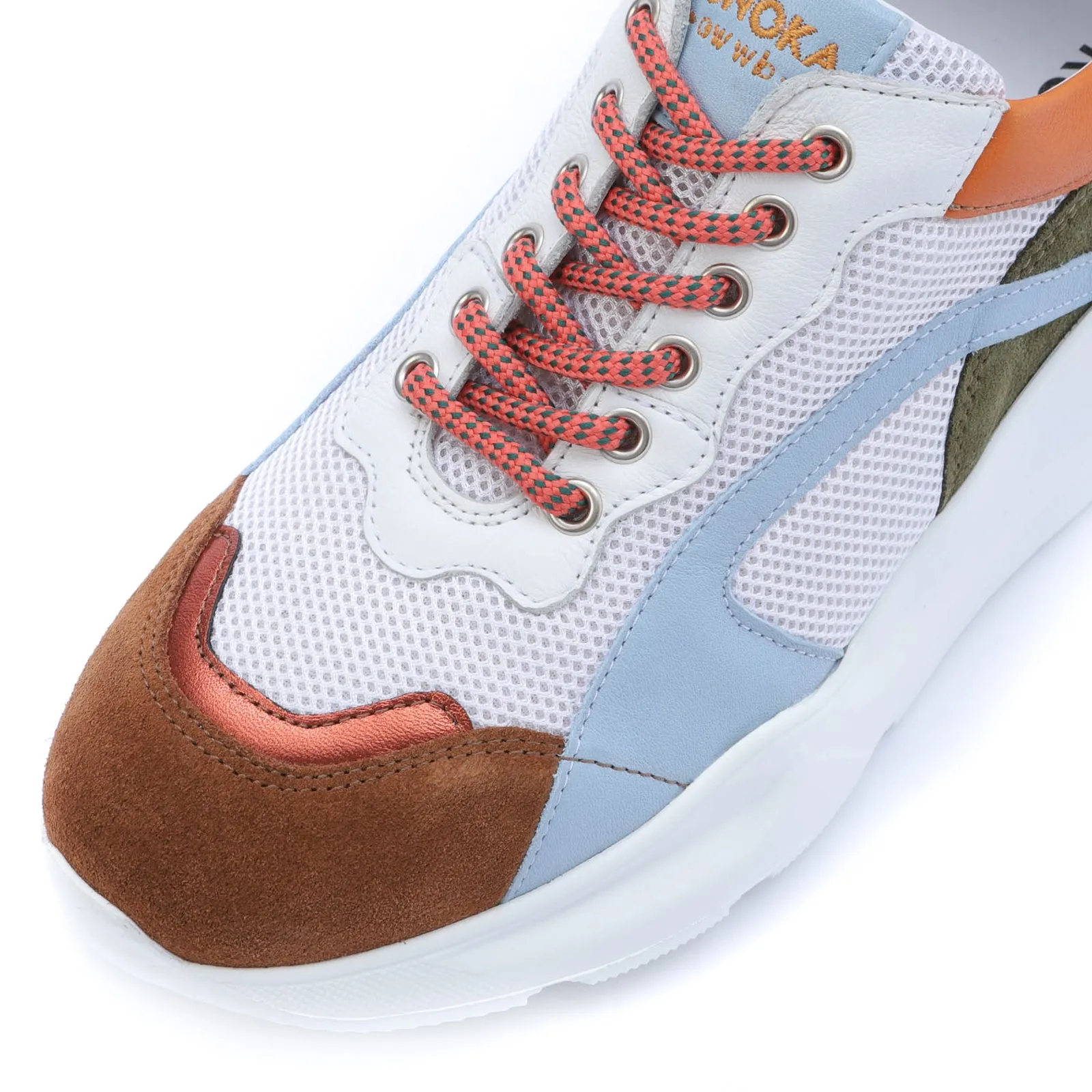 IZZI platform sneaker - brown and kaki