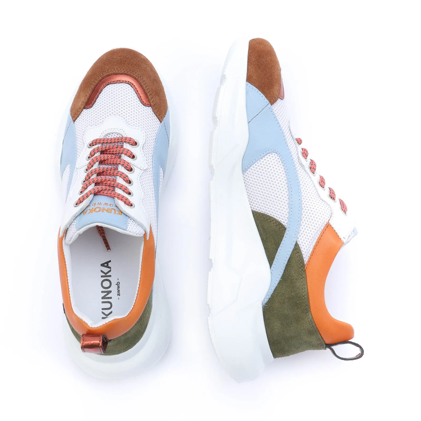 IZZI platform sneaker - brown and kaki